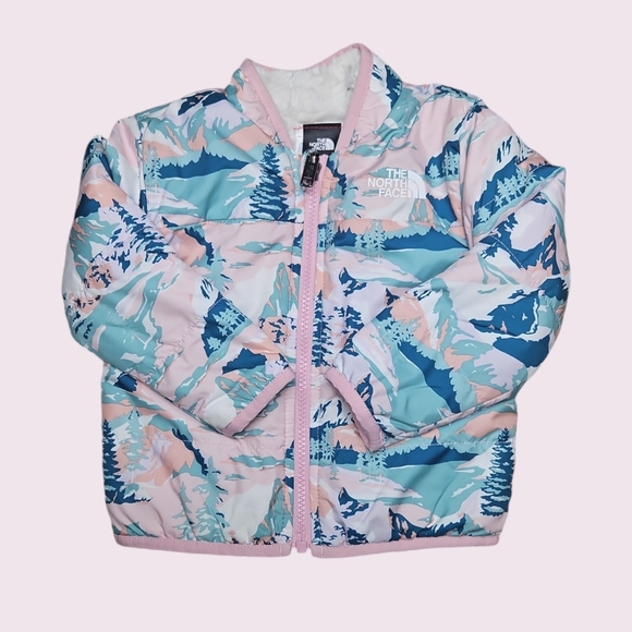 The North Face Baby Puffer Girls Jacket 6-12 Months Pink & Green - Picture 1 of 6